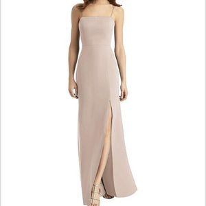 Tie-Back Cutout Trumpet Gown with Front Slit